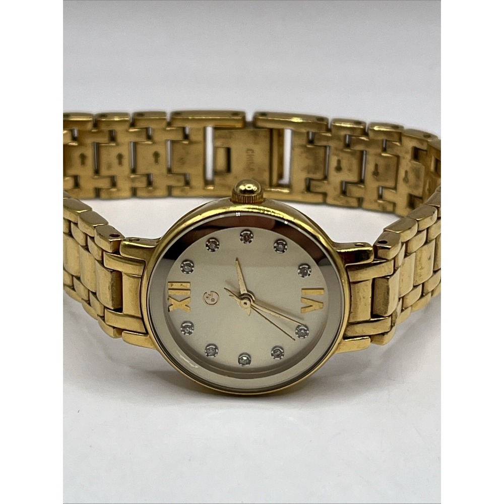 George Uptown Women's Quartz Watch‎ Gold 6.5" Band- New Battery